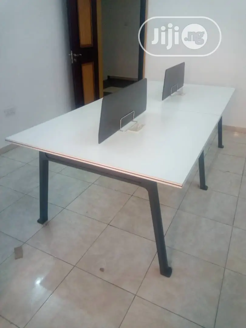 White Workstation For 4people