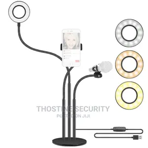 Selfie Ring Light With Cellphone Stand and Microphone Holder