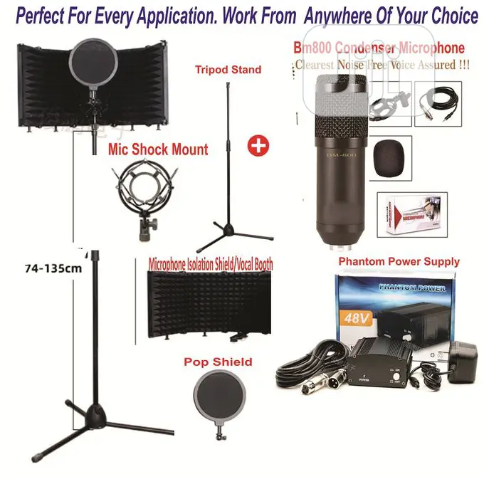 Microphone 6 in 1 Adjustable Vocal Booth Set