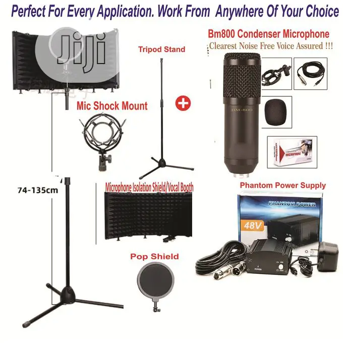 6 in 1 Adjustable Microphone Vocal Booth Sets
