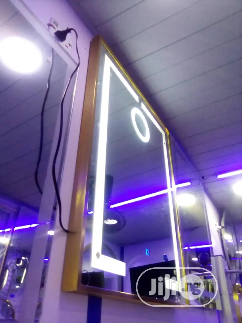 LED Mirror With Golden Frame