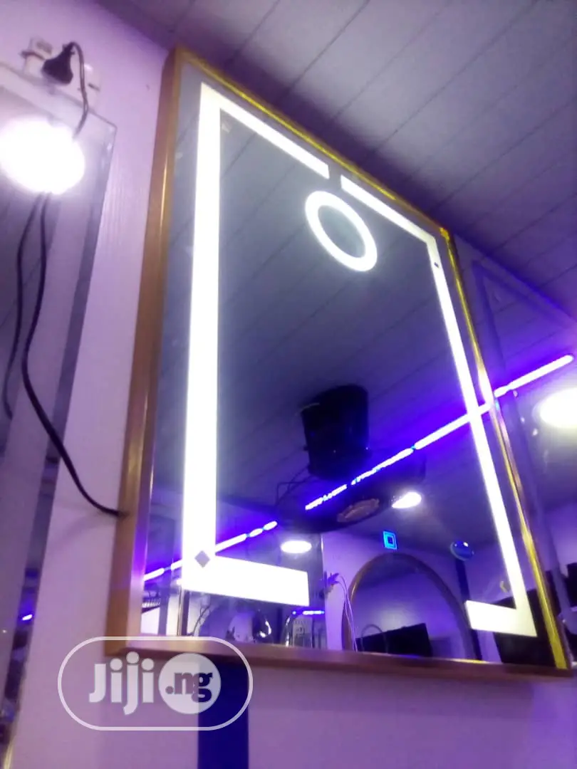 LED Mirror With Golden Frame
