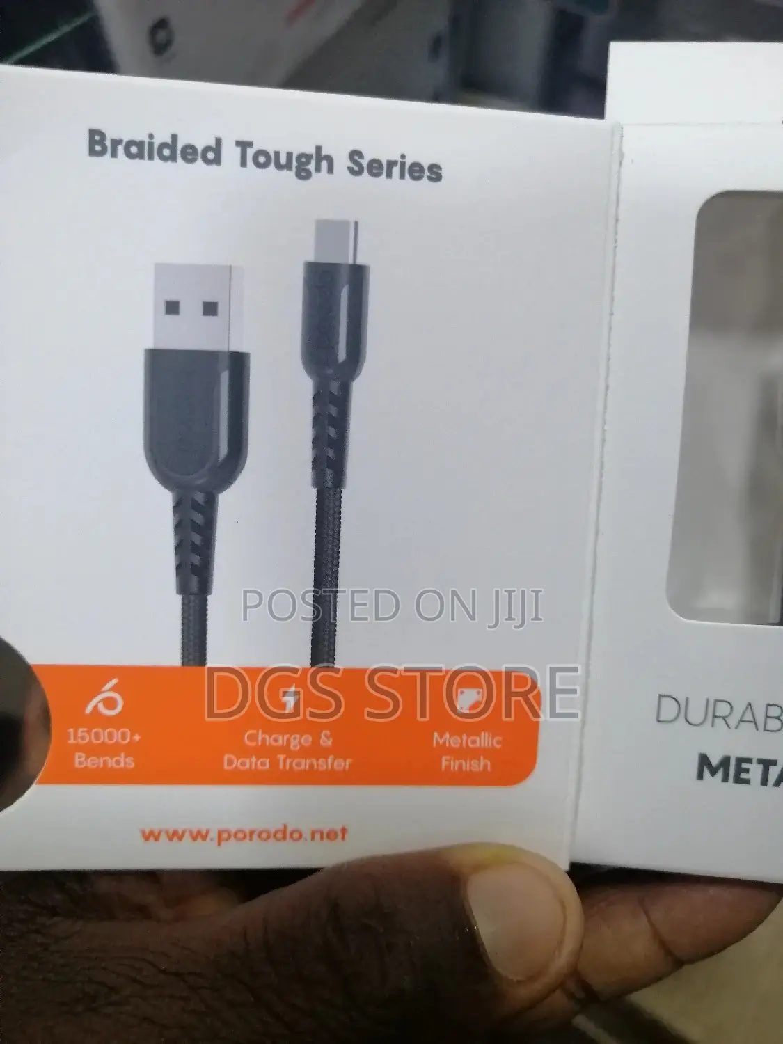 Porodo Matallic Cable Braided 2.4 With Type C Cable