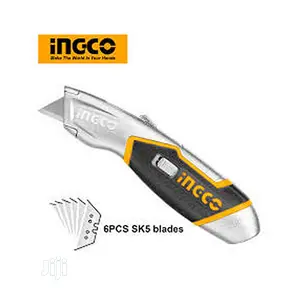 Ingco Retractable Utility Knife - 5 Extra Blades