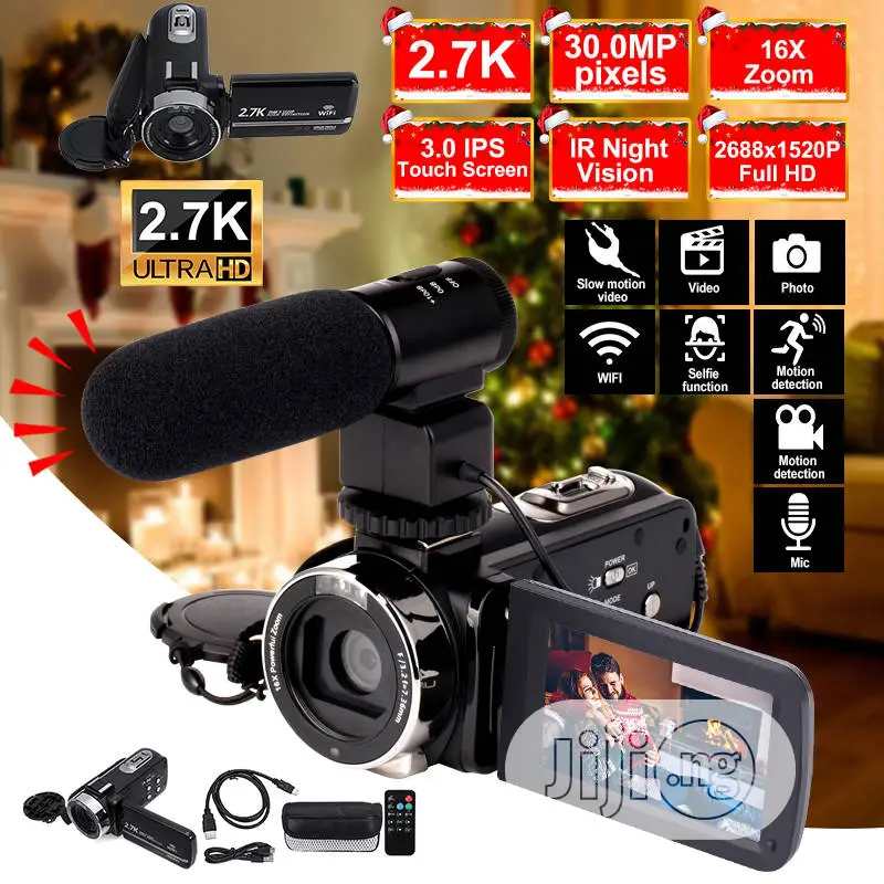 Wifi HD DV Digital Camera External Microphone Wide-Angle Len