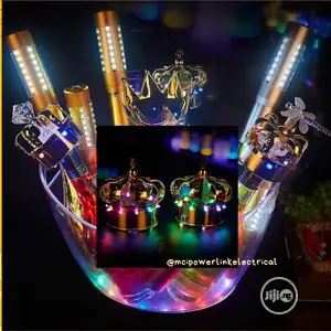 Champagne Head Led Light Crown Wine Bottle Hat Rechargeable