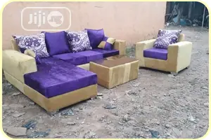 L- Shaped Fabric Sofa With a Single