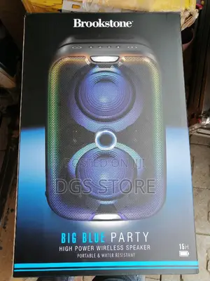 Brookstone Big Blue Party Bluetooth Built-in Qi Charging