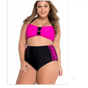 High Waist Bandeau Bikini Swimsuit