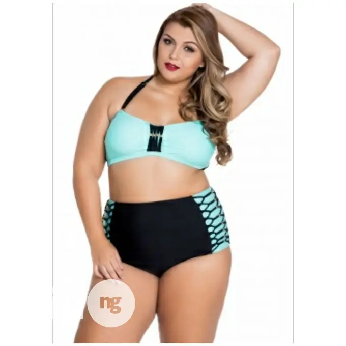 Green Bikini Bandeau High Waist Swimsuit