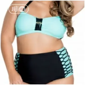 Green Bikini Bandeau High Waist Swimsuit