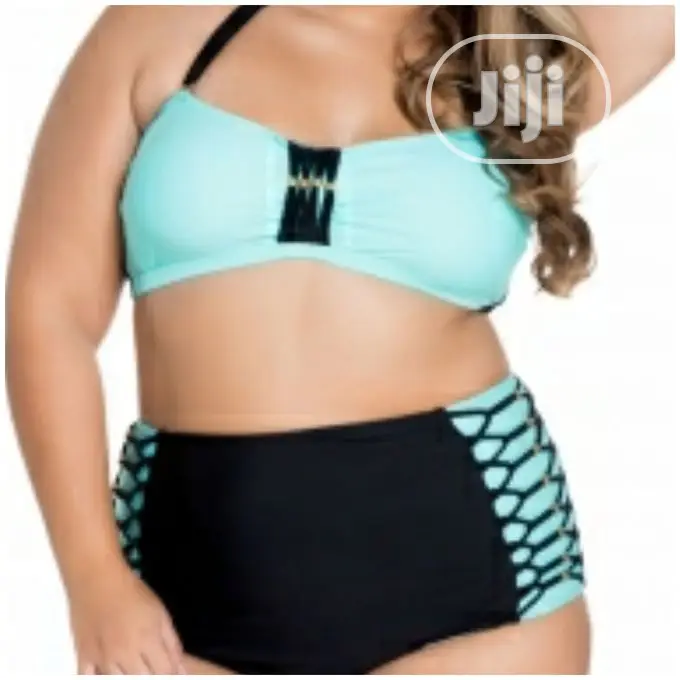 Green Bikini Bandeau High Waist Swimsuit