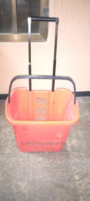Red Body and Black Handle Shopping Trolley