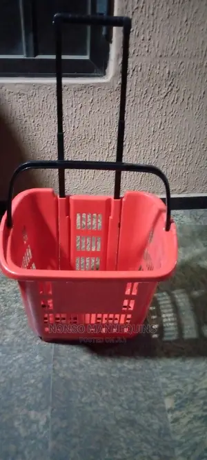 Red Body and Black Handle Shopping Trolley