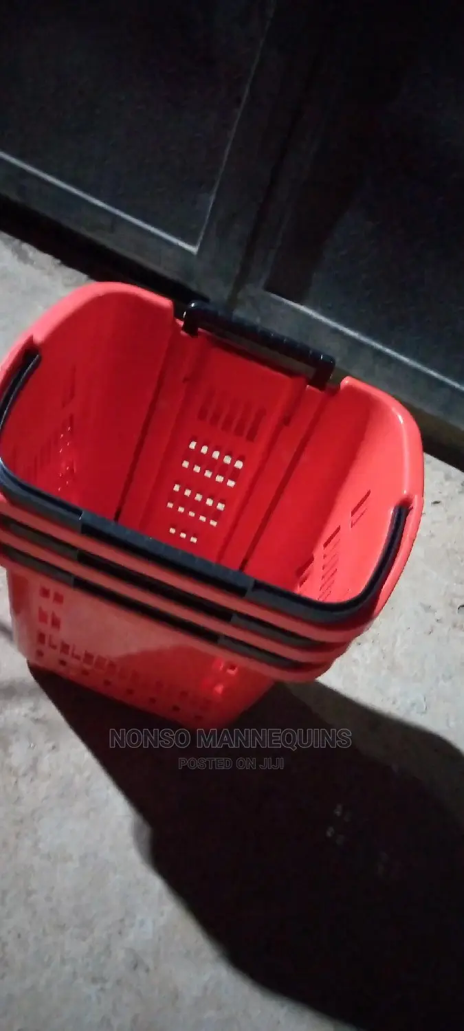 Red Body and Black Handle Shopping Trolley