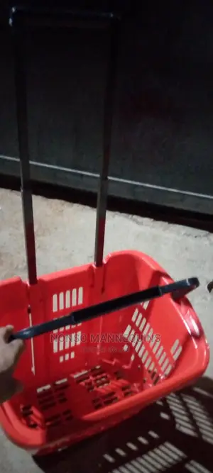 Red Body and Black Handle Shopping Trolley