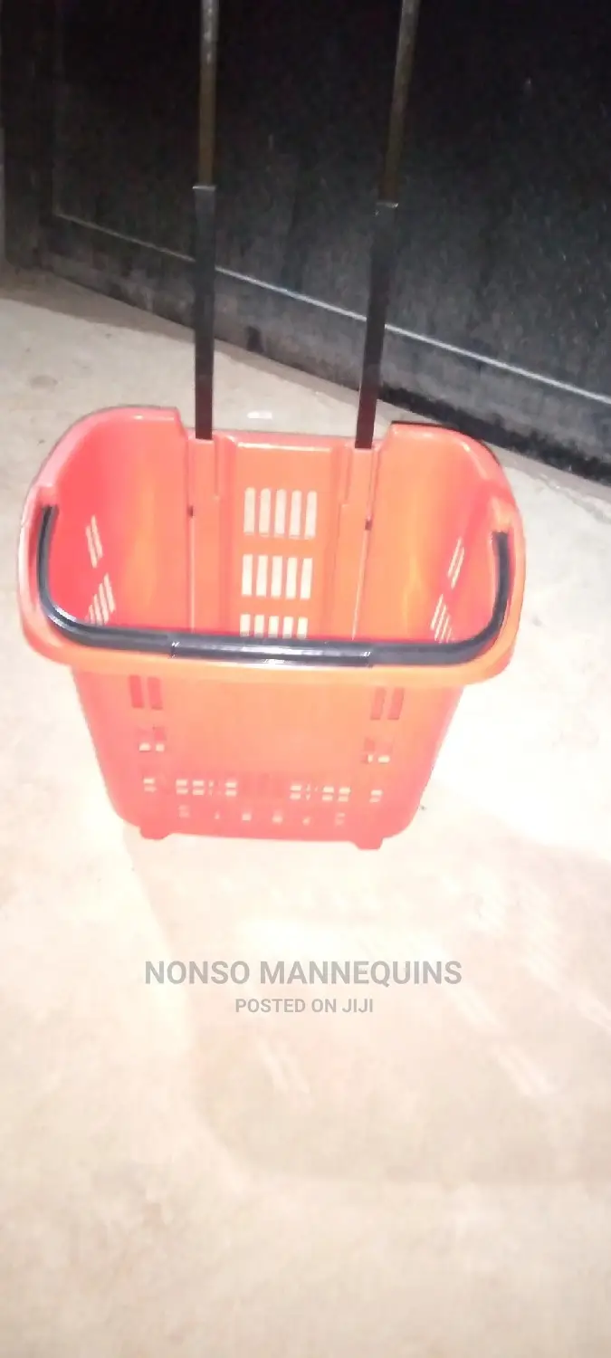 Red Body and Black Handle Shopping Trolley