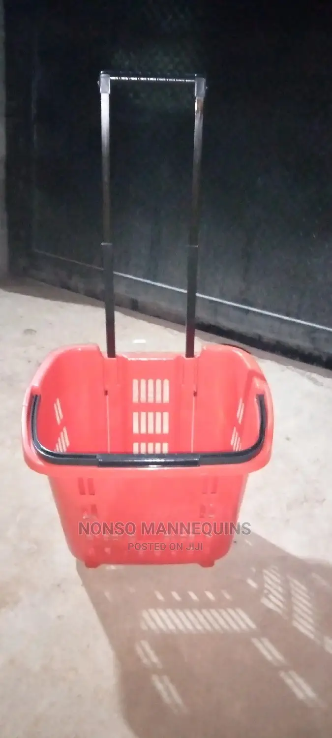Red Body and Black Handle Shopping Trolley