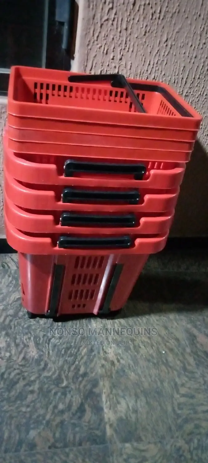 Red Body and Black Handle Shopping Trolley