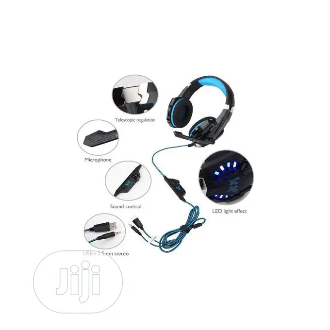 Gaming Headset With Light Mic Bass for PS4 Xbox PC Computer