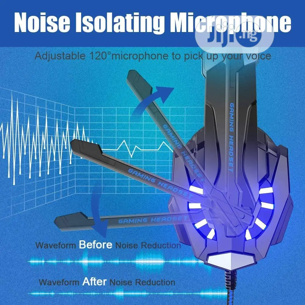 Gaming Headset With Light Mic Bass for PS4 Xbox PC Computer