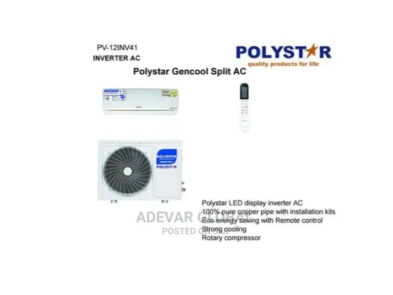 Polystar 1hp Split Inverter AC Air Conditioner
