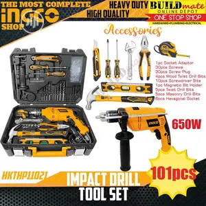 Angle Grinder and Impact Drill With Tool Sets