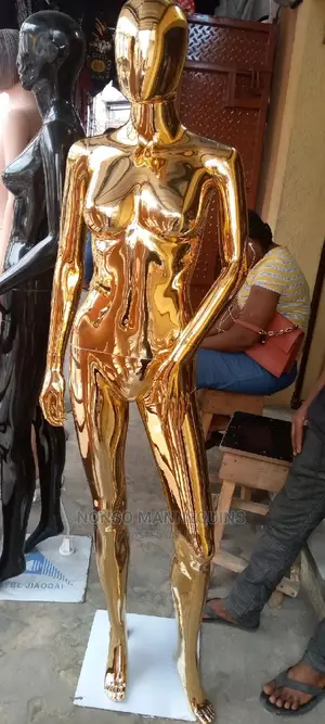 Small Breast Size 8 Body Female Gold Chrome Mannequins
