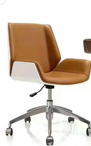 Light Brown /White Back Medium Back Swivel Chair