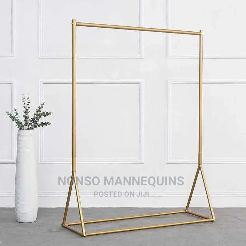 Gold Chrome Standing Cloth Rack