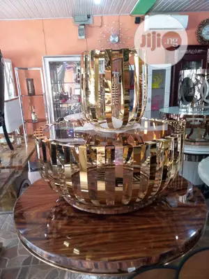 Gold Unique Center Table With Side Stool