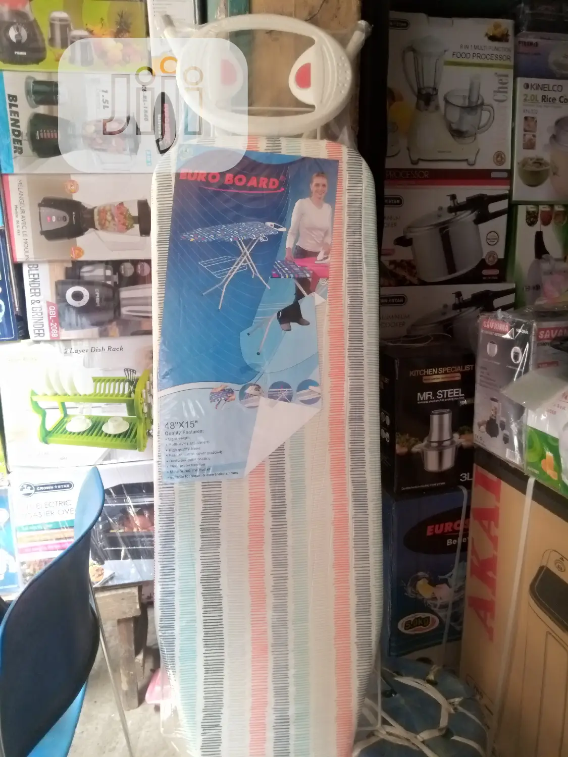 Ironing Board With Iron Space.