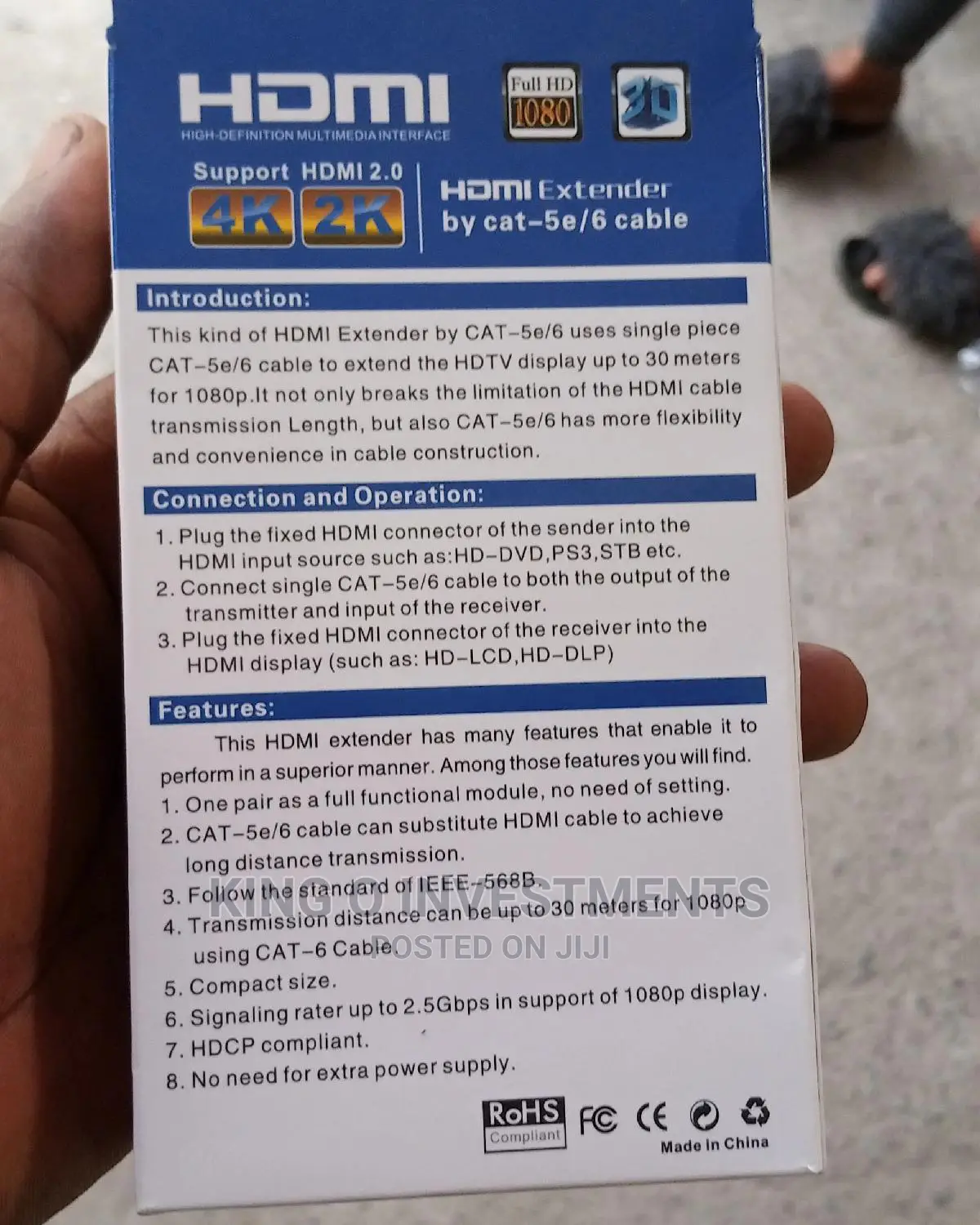 HDMI To RJ45 Extender To HDTV