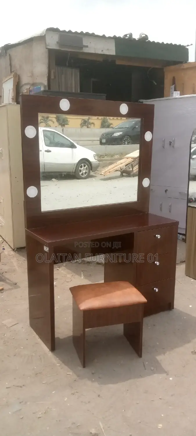 Bedroom Dressing Table Plus Mirror and Front Chair