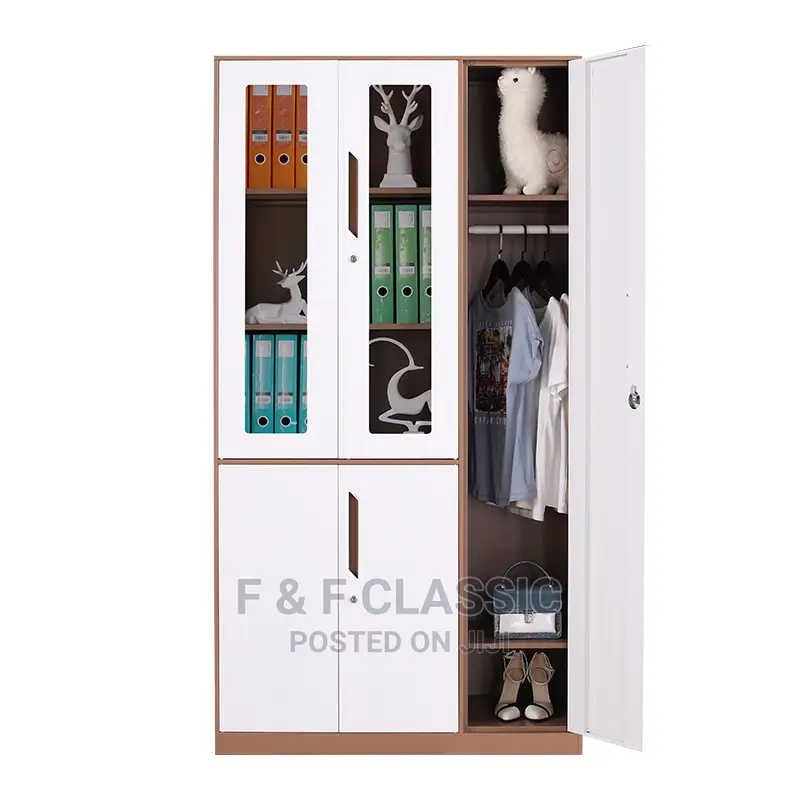 Steel Bookshelve With Mini Wardrobe
