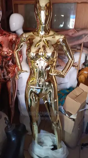 Size 10 Medium Breast Gold Chrome Female Mannequin Display