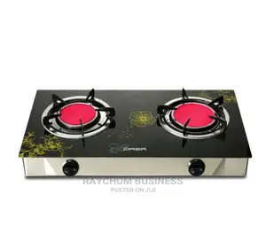 Qasa Flameless Gas 2burner Glas Top