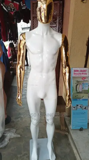 Gold And White Full Body Egg Face Display Mannequins