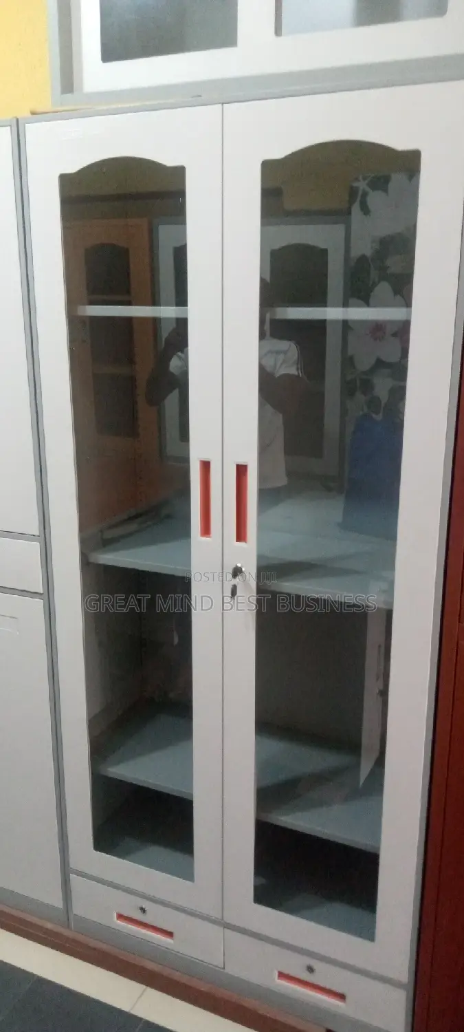 Full Glass Metal Book Shelves