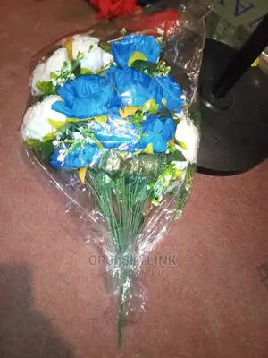 White and Blue Bunches of Rose Flower