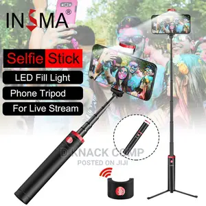 Insma Bluetooth Remote Control Selfie Stick With LED Light