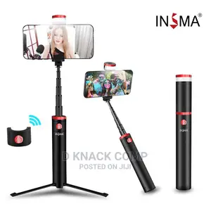 Insma Bluetooth Remote Control Selfie Stick With LED Light