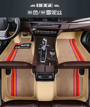 Topnotch Beige Snowy Leather Car Foot Pad Mat