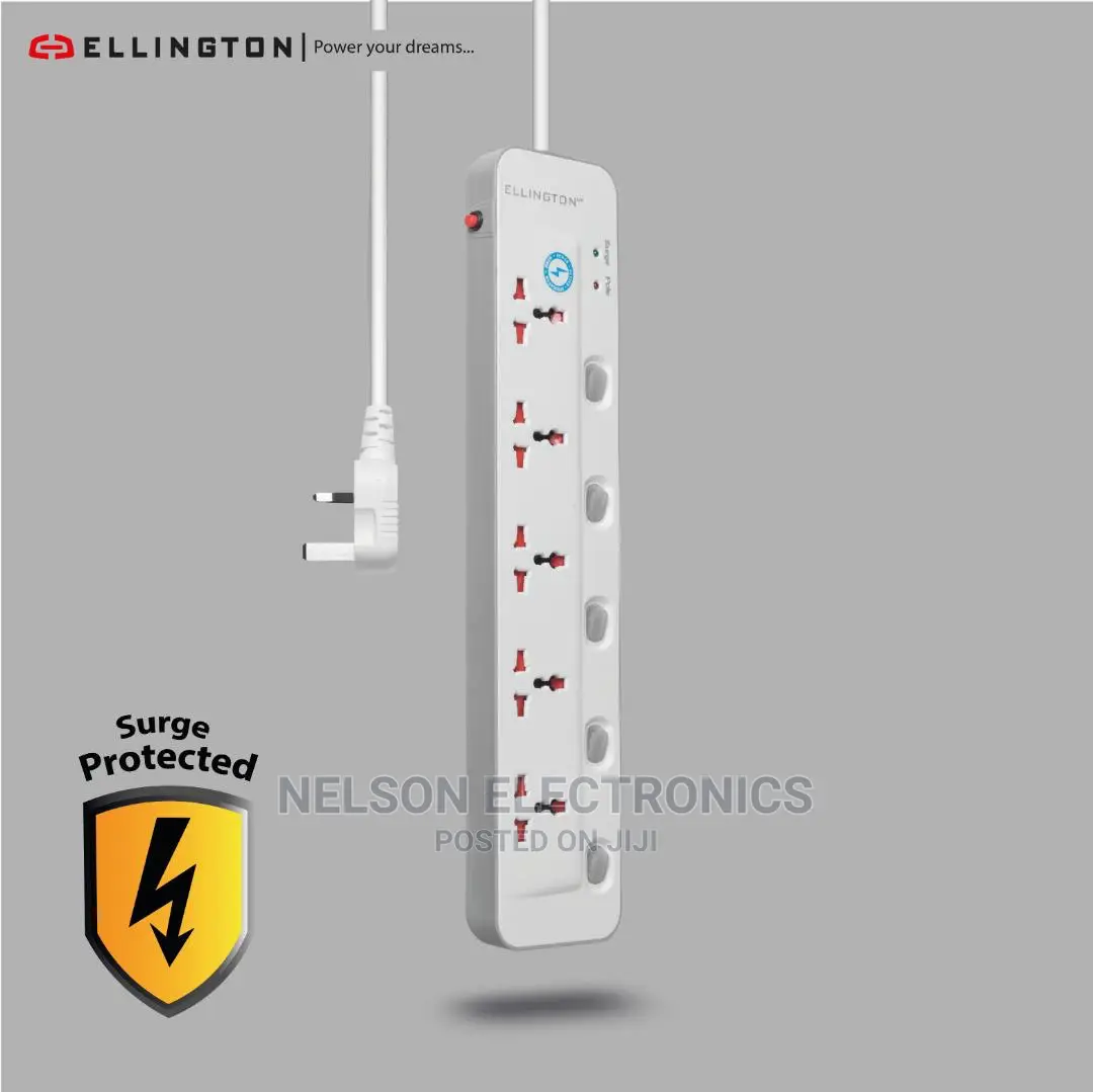 Ellington 5 Way Surge-protector Extension Socket