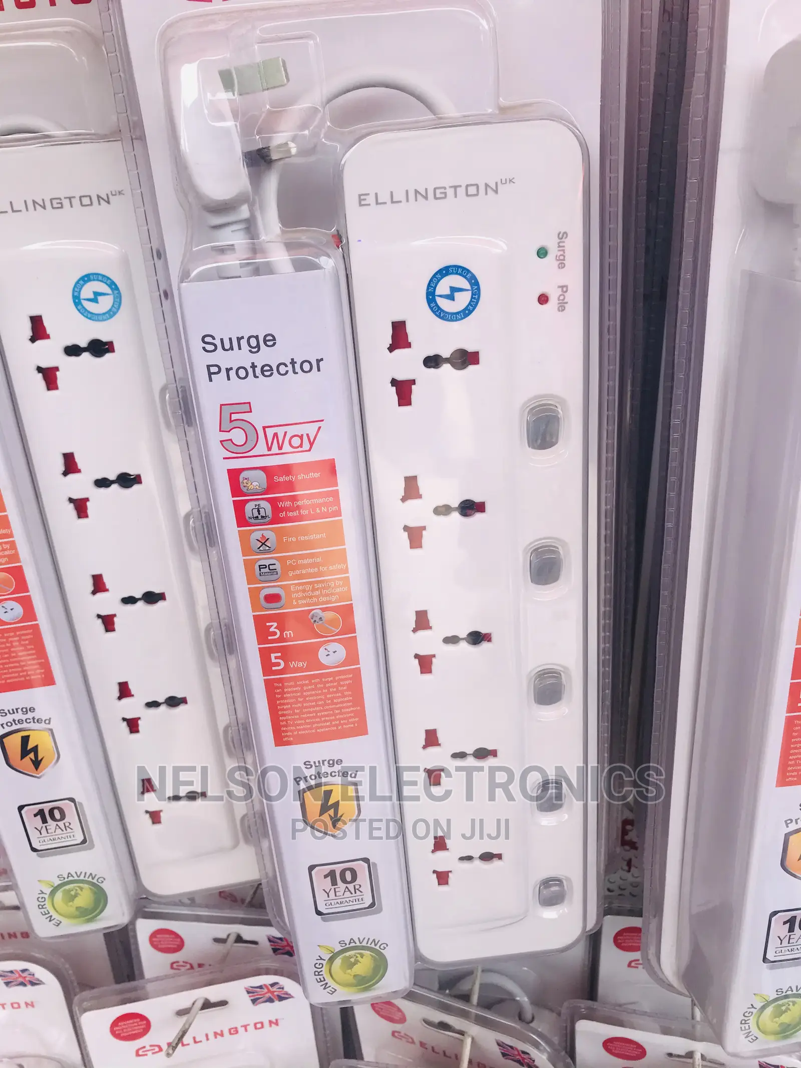 Ellington 5 Way Surge-protector Extension Socket