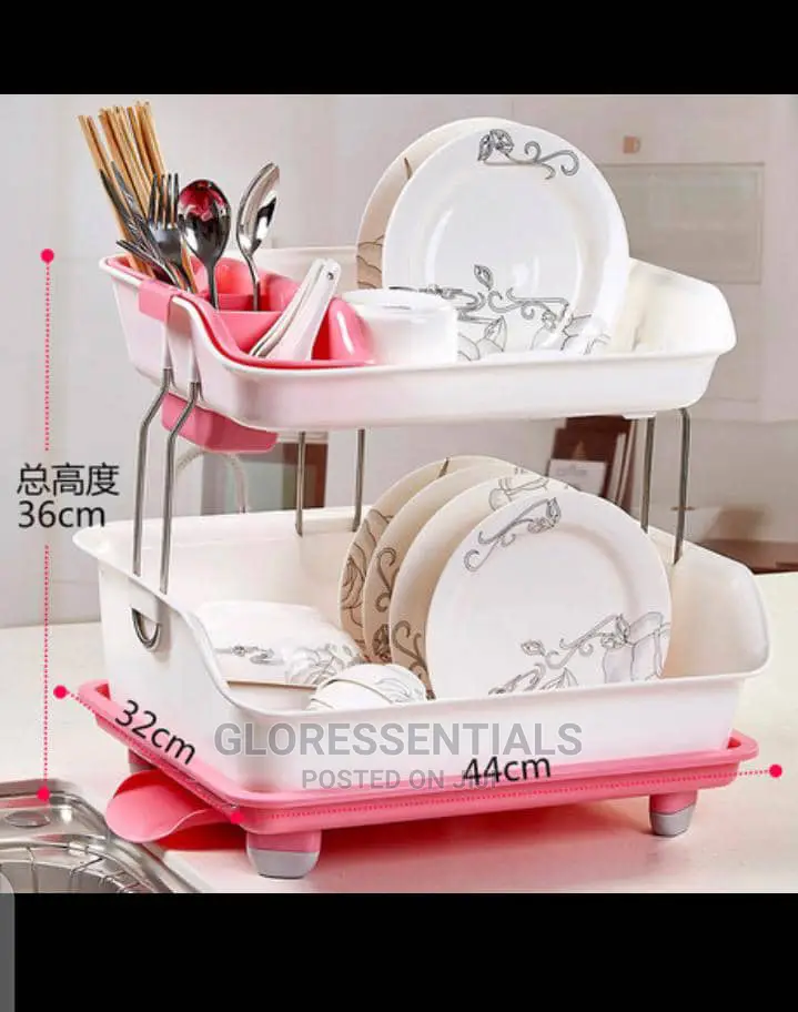 2 Step Dish Rack With Watet Drainer