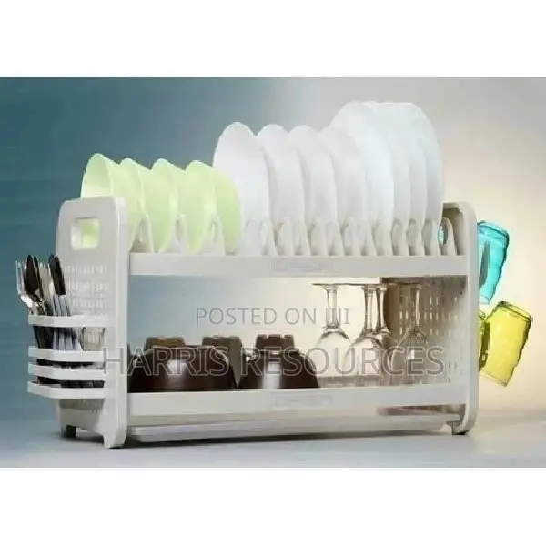Qasa New Rustless 2 Tier Plastic Dish Drainer