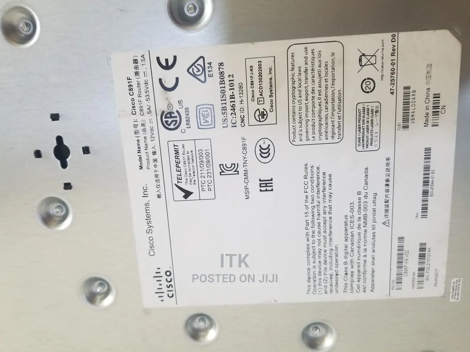 Cisco C891F Integrated Service Router