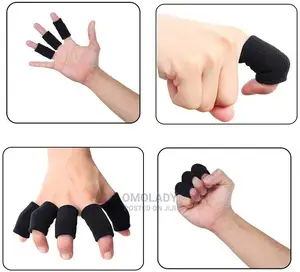 10 PCS Finger Sleeves Protectors Thumb Brace Support - Black