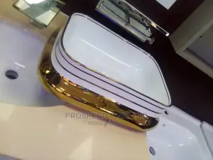 White and Gold Canter Top Wash Hand Basin